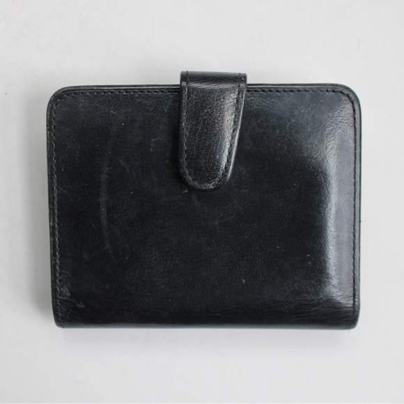 Coach Handbags - Coach Vintage 90's Continental Bifold Framed Kisslock Black Leather Wallet 4886
